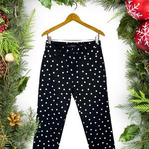 Ann Taylor Polka Dot Women's Size 8 Straight-Leg Ankle Dress Pants
